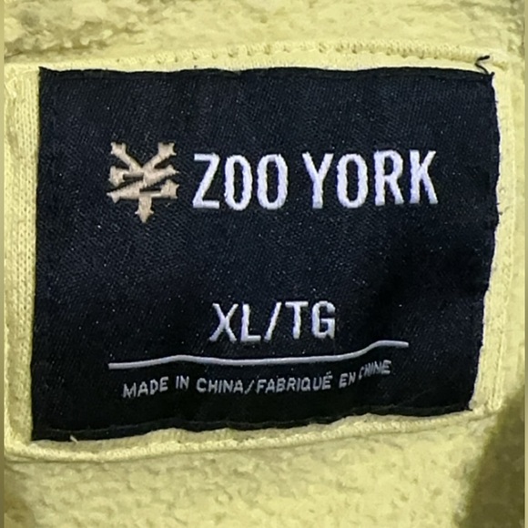 Men’s yellow pullover hoody size xl front pocket comfy bright casual west 49 - Picture 3 of 5